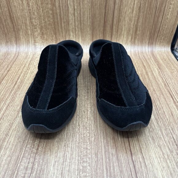 Easy Spirit Traveltime Clog Black Velvet and Suede Women's Size 9W - Picture 2 of 8